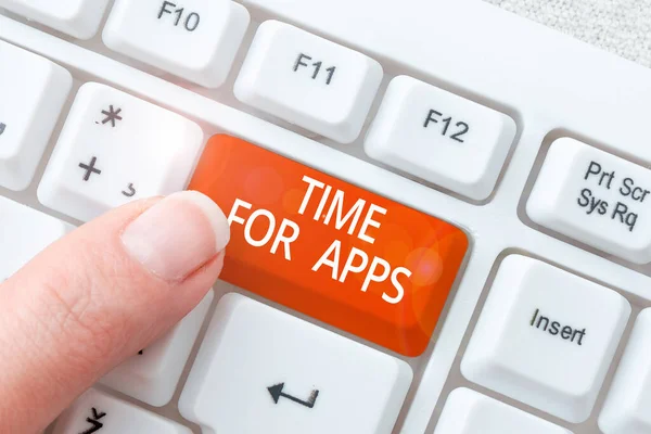 Sign Displaying Time Apps Business Overview Best Fullfeatured Service Helps — Stock Photo, Image