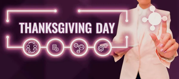 Affichage Conceptuel Thanksgiving Day Internet Concept Celebrating Thankfulness Gratitude November — Photo