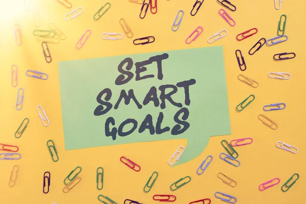 Inspiration Showing Sign Set Smart Goals Concept Meaning Establish Achievable — Stock Photo, Image