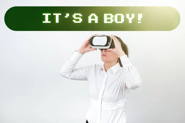 Szöveg Felirat Bemutató Boy Üzleti Megközelítés Várható Egy Férfi Baba — Stock Fotó