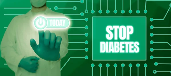 Podpis Koncepcyjny Stop Cukrzycy Przegląd Biznesowy Zadbaj Poziom Cukru Zdrowa — Zdjęcie stockowe