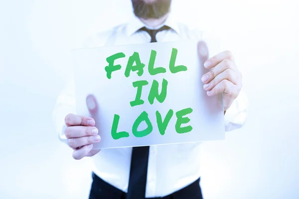 Conceptual Caption Fall Love Conceptual Photo Szerető Érzelmek Érzése Valaki — Stock Fotó