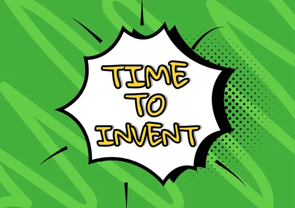 Zeittext Schreiben Time Invent Konzeptfoto Erfindung Einer Neuen Anderen Innovationskraft — Stockfoto