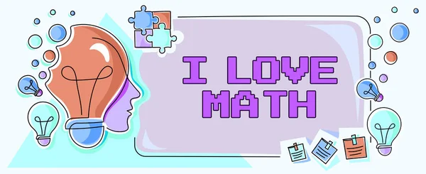 Yazısı Matematiği Seviyorum Nternet Kavramı Modern Eğitim Sırasında Sanal Gerçeklik — Stok fotoğraf