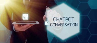 Chatbot Sohbeti 'ni gösteren metin işareti sanal yardımcı yapay zekayla sohbet etmek için kelime