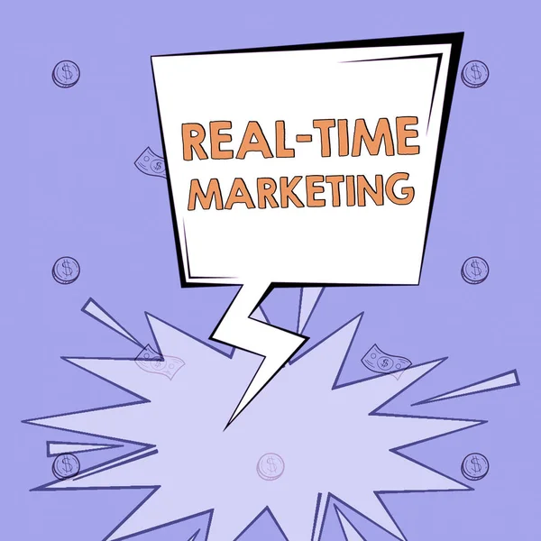 글쓰기 Real Time Marketing Business Showcase Creating Strategy 초점을 전략만들기 — 스톡 사진