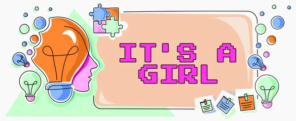 Schild Mit Der Aufschrift Girl Konzept Bedeutet Erwartung Eines Babys — Stockfoto