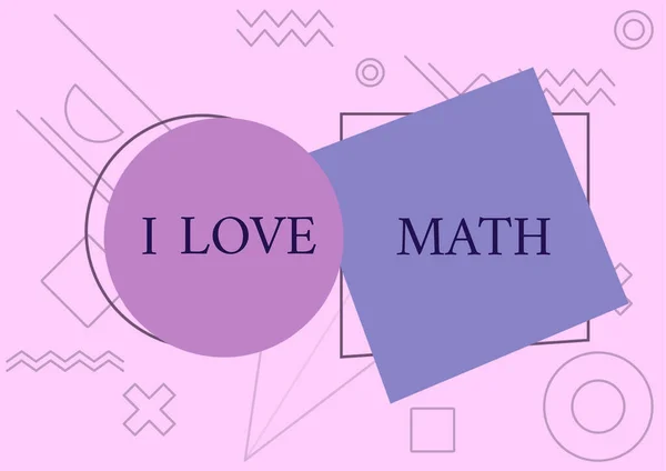 Inspiratie Tonen Teken Love Math Business Idee Veel Doen Berekeningen — Stockfoto