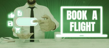 Kitap A Uçuş, İş Fikri sunan metin başlığı Uçak Planlama seyahati için bilet satın al