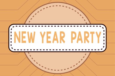 İlham verici yeni yıl partisini gösteren metin, kavram demek yaklaşan 365 günün kutlaması Mutlu Mutlu Bulut Düşünce Baloncuğu Şablonları ve Reklamları.