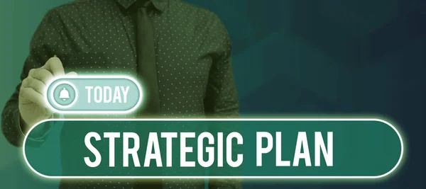 Podpis Konceptualny Planu Strategicznegoproces Definiowania Strategii Podejmowania Decyzji Prezentacja Biznesowa — Zdjęcie stockowe