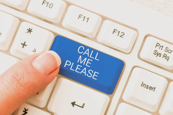 Έμπνευση Δείχνει Σημάδι Call Please Word Γράφτηκε Για Ζητώντας Επικοινωνία — Φωτογραφία Αρχείου