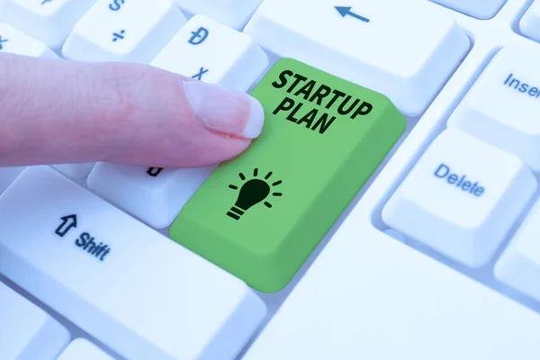 Schrijven Weergeven Van Tekst Startup Plan Conceptuele Foto Ontwikkeling Van — Stockfoto