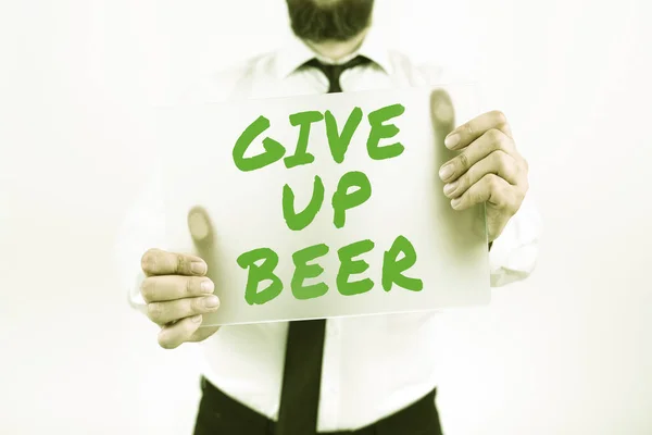 Exhibición Conceptual Abandone Cerveza Idea Del Negocio Deje Beber Tratamiento — Foto de Stock