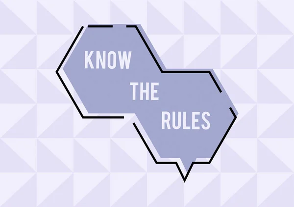 Konceptvisning Know Rules Business Overview Lär Dig Den Accepterade Principen — Stockfoto