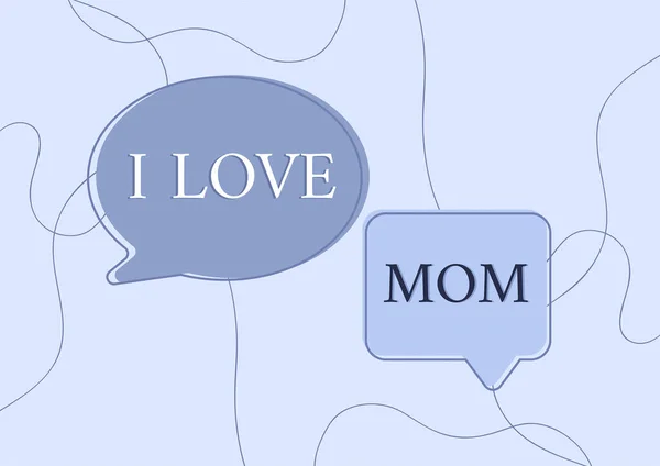 Podpis Konceptualny Love Mom Concept Meaning Good Fection Mother Affection — Zdjęcie stockowe