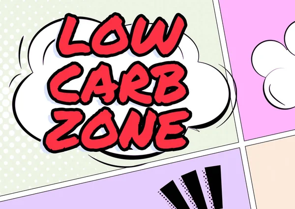 Inspirace Ukazující Znamení Low Carb Zone Internet Koncept Zdravá Strava — Stock fotografie