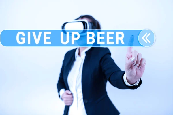 Señal Que Muestra Abandonar Cerveza Concepto Que Significa Dejar Beber — Foto de Stock