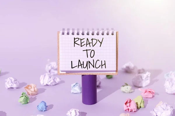 Didascalia Testo Che Presenta Ready Launch Word Prepared Start Promote — Foto Stock