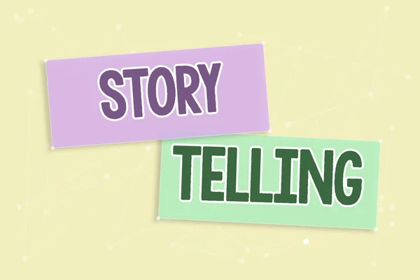 Hand writing sign Story Telling, Concept meaning Tell or write short Stories Share Personal Experiences