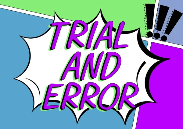 Hand Skriva Tecken Trial Error Word För Lear Något Genom — Stockfoto
