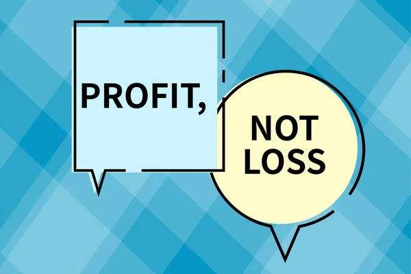 Text caption presenting Profit Not Loss, Business showcase Just revenues good economic strategy successful finances