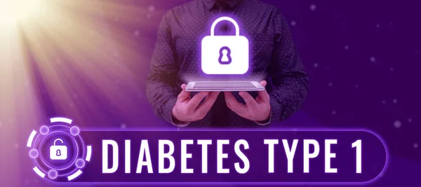 Writing displaying text Diabetes Type 1, Business overview condition in which the pancreas produce little or no insulin