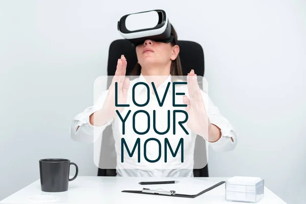 Handwriting text Love Your Mom, Business approach Have good feelings about your mother Loving emotions Speech Bubble Sheet Surrounded With Crumpled Papers On Wooden Table