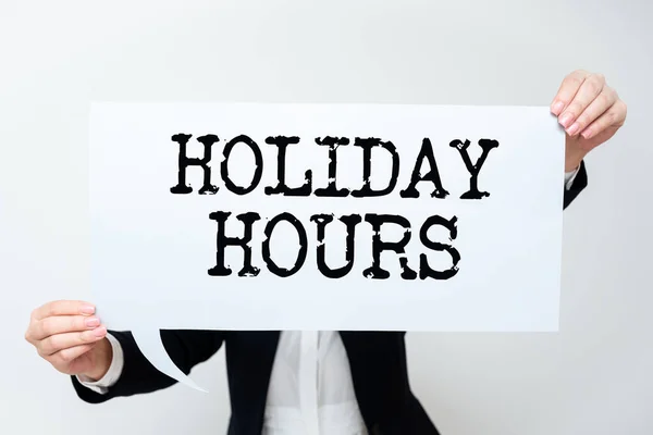 Holiday Hours Concept Celebration Time Seasonal Midnight Sales Extratime Opening — 스톡 사진
