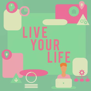 El yazısı işareti Live Your Life, Business Motivation Motivation hayallerinizi gerçekleştirmek için ilham Beyaz Tahta Beyin Fırtınası Yeni Çözümlere Bakan Üyeler.