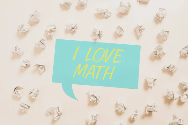 Señal Texto Que Muestra Love Matemáticas Enfoque Negocios Como Mucho — Foto de Stock