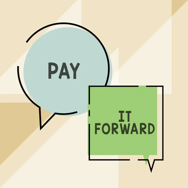 Conceptueel Bijschrift Pay Forward Business Idee Doe Betaling Een Bepaalde — Stockfoto