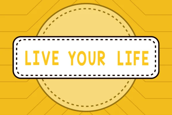 Legenda Texto Apresentando Live Your Life Conceito Negócio Inspiração Motivação — Fotografia de Stock