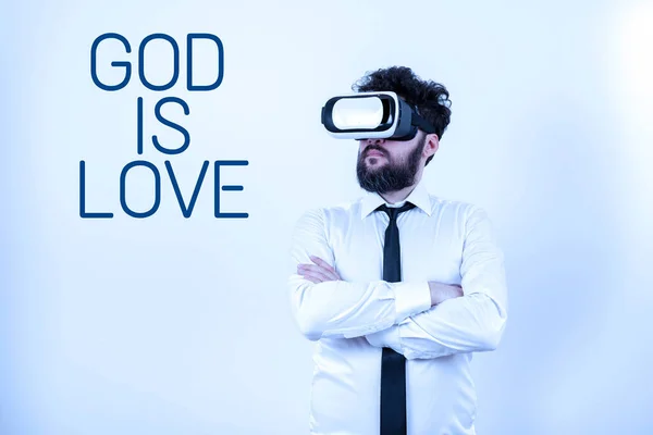 Bildunterschrift Gott Ist Liebe Geschäftsansatz Glaube Jesus Glauben Religiöse Gedanken — Stockfoto