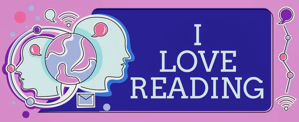 Textový Nápis Znázorňující Love Reading Obchodní Přehled Vliv Literaturu Staré — Stock fotografie