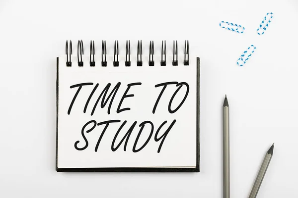 Sinal Escrita Mão Tempo Para Estudar Abordagem Negócios Exames Frente — Fotografia de Stock