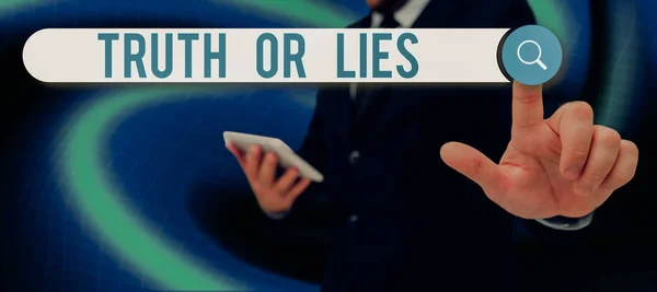 Inspiration Showing Sign Truth Lies Business Overview Decide Fact Telling — Stock Photo, Image