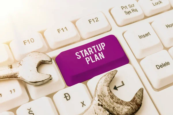 Tekst Toont Inspiratie Startup Plan Word Written Development Start Planning — Stockfoto