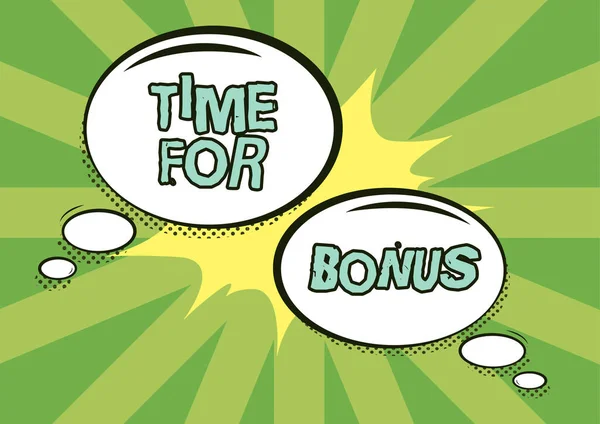 Bonus için metin Zamanı 'nın yazılması, bir kişinin maaşına eklenen bir meblağ fikri, takım elbiseli bir bayanın elinde başarılı takım çalışmalarını simgeleyen kalem tutması gibi bir ödüldür..