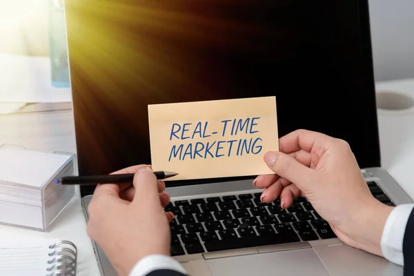 Real Time Marketing Business Approach Creating Strategy Based Current Relevant — 스톡 사진