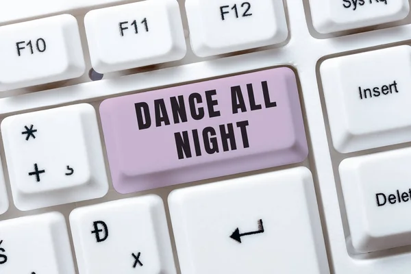 Text sign showing Dance All Night, Internet Concept Party for the whole day excited enjoying on a disco Paper Wraps And Paperclips Around Magnifier And Important Informations.