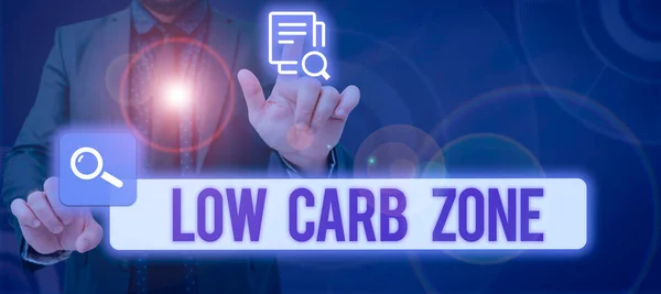 Ruční Psaní Znamení Low Carb Zone Obchodní Přístup Zdravá Strava — Stock fotografie