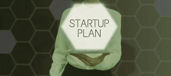 Teksten Weergeven Startup Plan Business Overview Ontwikkelingsplanning Voor Nieuw Opgerichte — Stockfoto