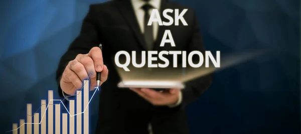 콘셉트 디스플레이 Ask Question Business Idea Look Expert Advice Solution — 스톡 사진