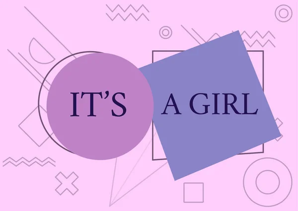 Konzeptionelle Bildunterschrift Girl Business Schaufenster Erwartung Eines Babys Niedlichen Pastellfarben — Stockfoto