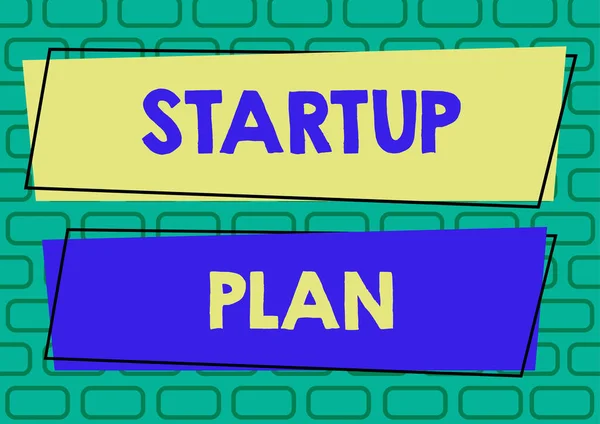 Conceptual Display Startup Plan Concept Meaning Development Starting Planning Newly — Zdjęcie stockowe