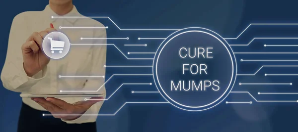 Kézírás Szöveg Cure Mumps Üzleti Megközelítés Orvosi Kezelés Fertőző Betegség — Stock Fotó