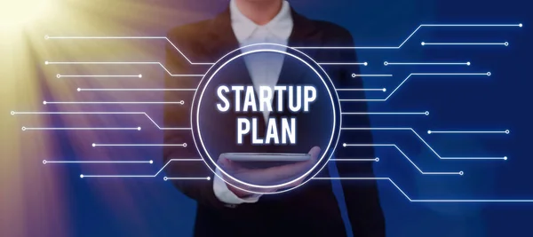 Conceptuele Weergave Startup Plan Concept Betekenis Ontwikkeling Start Planning Voor — Stockfoto