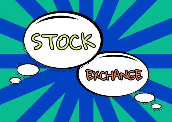 Segno Scrittura Mano Stock Exchange Mercato Elettronico Cui Proprietari Imprese — Foto Stock