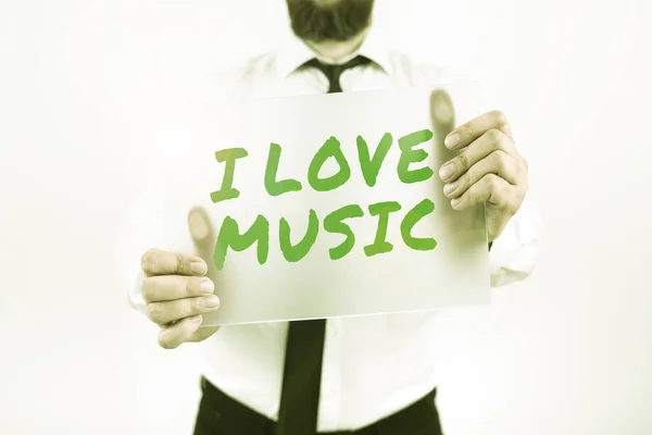 Didascalia Concettuale Love Music Word Having Affection Good Sounds Liric — Foto Stock